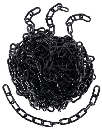 TIBU Absperrkette Kunststoff Warnkette Kunststoffkette 8 mm Stärke - Schwarz - Länge 200 cm - witterungsbeständig und stabil