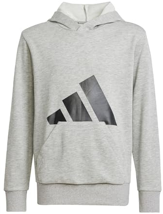 adidas Unisex Kids ESSENTIALS BIG LOGO HOODIE, Medium Grey Heather/Black, 7-8 Years