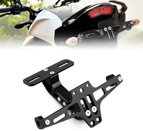 HHYHUJYG Kennzeichenhalter, Für Aprilia RS 125,Kotflügel Eliminator,Einstellbare Winkel Lizenz Kennzeichen Halter Halterung,A