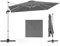 COSTWAY Ombrellone da Giardino 300 cm, Ombrellone Quadrato da Esterno con Rotazione a 360°, Inclinazione Regolabile, Base a Croce, 8 Stecche (Grigio, 300 x 300 x 261 cm)