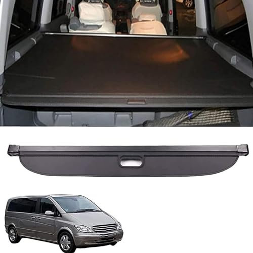 LJlijing Auto Laderaumabdeckung Rollo für Benz 639 Viano 2003-2014, Vorhang Heckschild Sicherheit Kofferraumablage Hinten Schattenschutz Zubehör