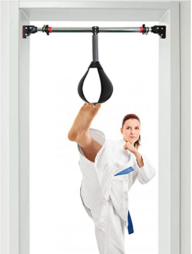 dsmsdre Boxsackständer für den Türrahmen zu Hause/im Büro/im Fitnessstudio. Blitzschnelle Boxbälle für den Türrahmen mit Klimmzugstange und aufblasbaren Bällen, Tragkraft 200 kg.