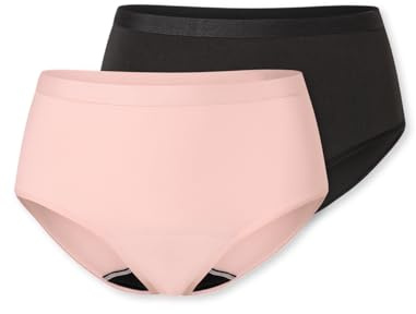 Schiesser Damen Periodenunterwäsche 2er Pack - Größe 38-40 Gemischt - Slip aus recycelter Mikrofaser - 12h Auslaufschutz, atmungsaktiv, & geruchsneutral - bei starker Periode & Wochenbett