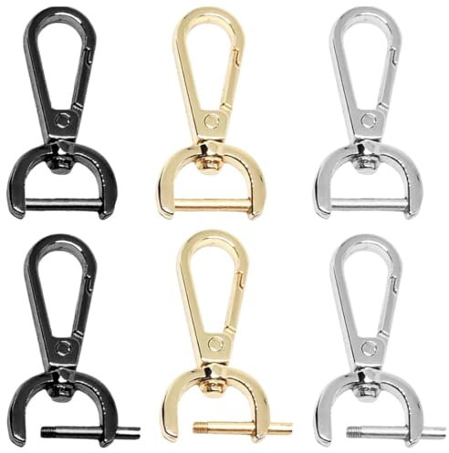 ZUWIJEQ Portachiavi con gancio per borse: 6 pcs chiusura girevole in metallo, fermagli con artiglio di aragosta lega moschettoni girevoli, come accessori fai da te per borse, tracolle e borse in pelle