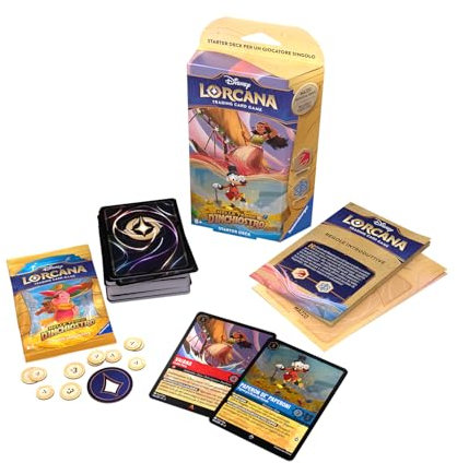 Disney Lorcana TCG: en las Tierras de Tinta Starter Deck Rubí & Zafiro, 8+ Años