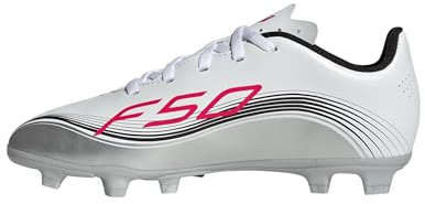 adidas Unisex Kinder F50 Messi Club Firm Ground/Multi Ground Football Boots Kids, FTWR White/Lucid red/Silver met., 35 EU