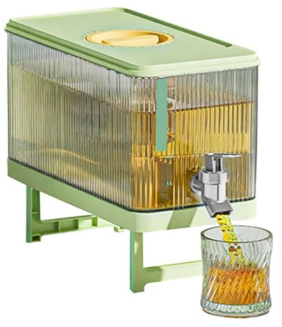 Kühlschrank-Getränkespender – Zapfen-Getränkebehälterspender, 4,5 l große Kapazität, Getränkebehälter | erhöhter Getränkespender mit Wasserhahn und Filter, Getränkebehälter für Kühlschrank