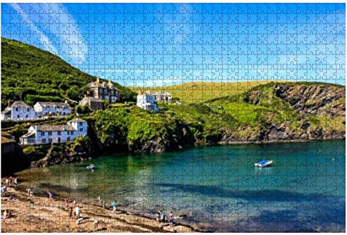 Puzzle 1000 Teile Das Dorf Port Isaac in Cornwall, Großbritannien Britischer Cottage-Stock Puzzle für Kinder oder Erwachsene Lernspielzeug Dekompressionsspiel 38x52CM