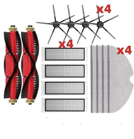 LXYYZJOZ Compatible con Roborock S5 MAX S50 S502 S55 S6 S6 Pure E4 Compatible con Xiaomi Robot 1S SDJQR01RR Aspiradora Cepillos Mopas Filtros Hepa Accesorios(S5E4102623)