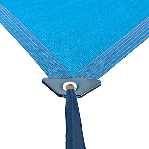 Bâche d'ombrage bleue à isolation thermique en maille pour cours, terrasses, balcons, abris d'auto, résistante aux UV 1,2/1,8/2,9/3/4,9 m de long avec cordes de montage - Bleu - 2 x 4 m