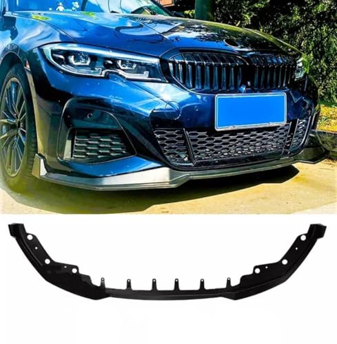 For Auto Perfectionists UK Front Spoiler Compatible With BMW 3 Series G20 G21 2018-2024 M Sport ABS Gloss Black
