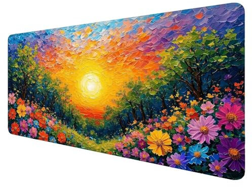 Tapis de Souris Fleur,Tapis de Souris XXL 1200x600x3mm Tapis Souris Couleur Tapis de Souris Gamer Grand Tapis de Souris, à Bords Cousus Étanche Tapis de Bureau, pour Maison Bureau Gaming X-87