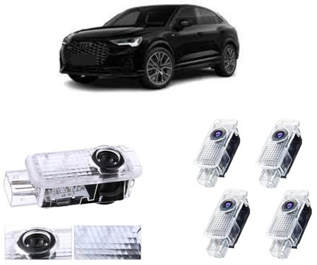 Lumière de Porte pour Audi - 4 Pièces LED Projecteur pour A1/A3/A4/A5/A6/Q3/Q5/Q7/A7/A8/R8/TT (S LI.)