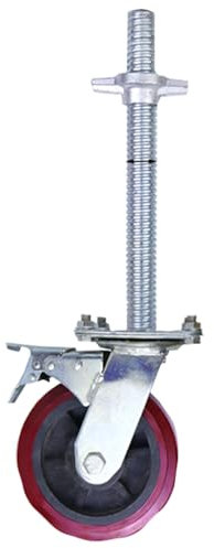 JTPMYFT 6-Zoll-Hebeschraube Gerüst Universalrad mit Bremse, Hochleistungsrolle, tragendes mobiles Rad(Purple)