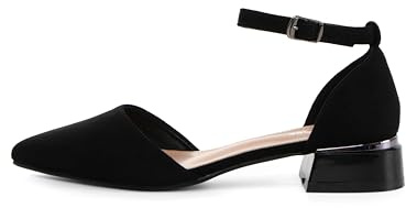 Rio Fiore Pumps, Damen Riemchenpumps, 4cm Blockabsatz, Schwarz, weiches Wildlederimitat, Bequeme Schuhe mit niedrigem Absatz, R22-3 (Schwarz, 41EU)