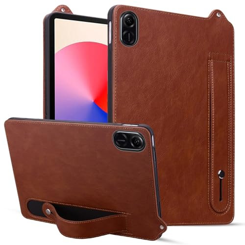 XNCVBD Viajes con Tableta Funda de Cuero TPU Compatible con Huawei Honor Pad X8 Pro/Honor Pad X9 de 11,5 Pulgadas, a Prueba de Golpes, con Correa de Mano y Soporte. Protección de tabletas(Brown)