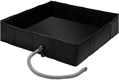 zwxqe Bac de douche pliable, base de cabine de douche extérieure, lavabo étanche portable avec trou de drainage 104 x 104 x 25 cm, idéal pour le camping, camping-car, bain pour animaux domestiques