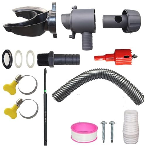 Raccoglitore Acqua Piovana Kit, Recuperatore D'Acqua Piovana 75-110mm, Grondaia acqua Piovana con Tubo di Collegamento da Portagomma, per Tetti Fino a 80 m² (Grigio)