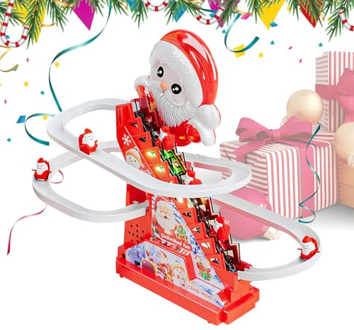 Weihnachtsmann-Kletterspielzeug, Elektrisches Weihnachtsmann-Rutsch-Kletterspielzeug Mit Musiklicht Und LED-Licht, Verspieltes Weihnachtsmann-Rennspiel, Musik-Rutschbahn-Spielzeug Für Kleinkinder, Jun
