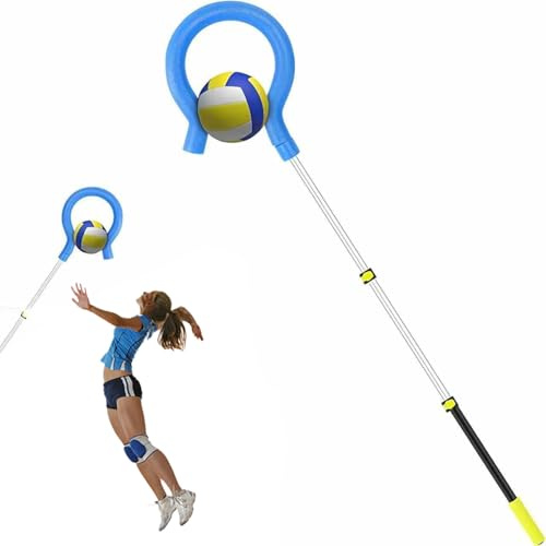 Volleyball Spike Trainer,Volleyball-Spike-Trainer Mit Fragezeichen,Premium Trainingsgeräte Für Volleyball,Aufschläge,Einstellbar Von 105-185cm,Für Anfänger,Spiking Und Springübungen (Kein Ball)