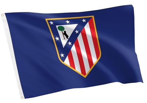 Desert Cactus Bandera del Atlético de Madrid, 3 x 5 pies, bandera de fútbol Atlético Los Colchoneros, tela duradera para interiores y exteriores, diseño 100% poliéster (B)