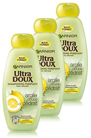 Garnier Ultra DOUX Shampoo für feines und sanftes Haar, 400 ml, 3 Stück