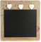 com-four® Memotafel im Landhausstil - Küchen- und Notiztafel aus Holz mit Dekoherzen - Kleine Kreidetafel für Notizen und zur Dekoration (01 Stück - 27.9 x 28.9 cm)