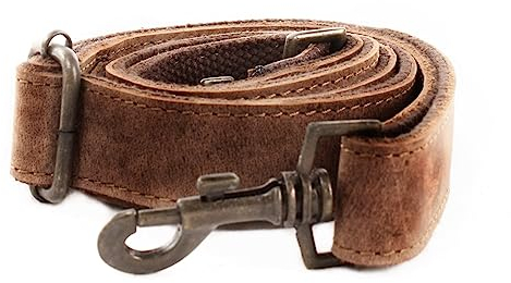 LECONI Trageriemen Leder breiter Schulterriemen Tragegurt für Damentaschen und Herrentaschen längenverstellbar Echtleder 175x3cm vintage-braun LEC-R5