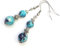 Ohrhänger aus Edelstahl mit blauen und lila gebeizten weißen Jade Perlen