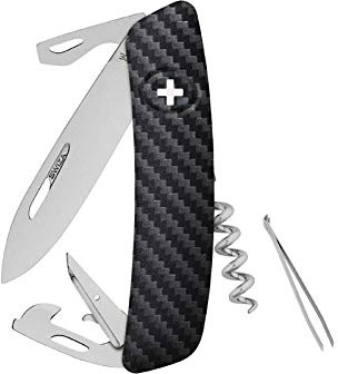 SWIZA 690325 Couteau suisse D03 aspect carbone Argent