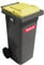 Conteneur à ordures SULO MGB 120 L, Gris/couvercle EURO.2 Jaune (22068+22386)