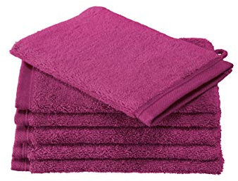 De Witte Lietaer Contessa Gants de Toilette, Cotton, Magenta, 6gants