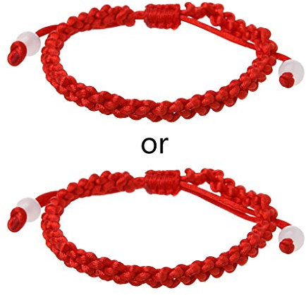 6Wcveuebuc Bracelet de l'amitié porte-bonheur Kabbale tressé fait à la main avec cordon rouge