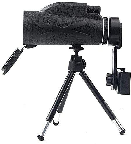 BDXZJ 80X100 Hochleistungs Monokular, Monokular Teleskop, HD Wasserdichtes Fernrohr Mit Smartphone Halter Stativ für Camping Vogelbeobachtung Wandern