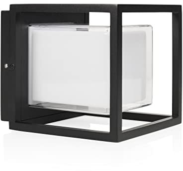 Smartwares Wandleuchte für den Außenbereich im Würfeldesign Black Outdoor - 10 W - 800 lm - Warmweißes Licht - Aluminium - IP44
