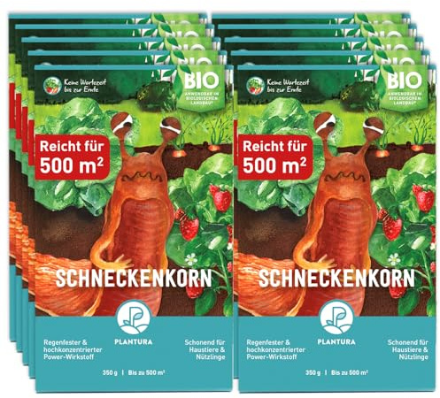 Plantura Bio-Schneckenkorn, regenfester Power-Wirkstoff, hochwirksame Schneckenbekämpfung an Obst Gemüse & Zierpflanzen, schonend für Haustiere, Vorteilspack: 3500 g für 5000 m²