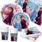 Disney - Vajilla Frozen infantil, Fiesta cumpleaños niña, Frozen cumpleaños, Decoración cumpleaños niñas Frozen, platos, vasos, servilletas, mantel, 16 comensales, desechables, 89 pcs (71991)
