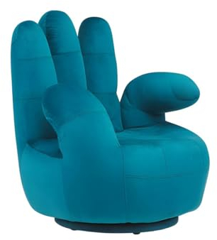 Vente-unique - Drehstuhl Catchy aus Velours, Blau
