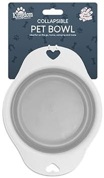 Extendable Pet Feeding Travel Dog Bowl Portable Feeder Collapsible Large Foldable Food Water Bowl Ideal For Small Pet Indoor And Outdoor Activity Pack Of 1 (19cm X 24cm, grey)