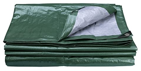 Brackit Bâche imperméable Verte en polyéthylène ; 5 m x 8 m ; Tissu tissé Double Face – Polyvalence suprême pour Couvrir, protéger ou Dissimuler