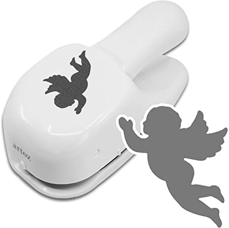 ARTOZ Stanzer - Engel, 5 cm - Papierstanzer, Locher, Motivstanzer für Weihnachten, Hochzeit, Taufe - Lochstanzer mit Putto Motiv, geeignet von 140 g/m² bis 250 g/m²