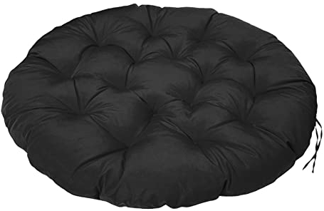 Milageto Kissen Sitzkissen 60 × 60 cm für Schaukelstuhl, Runde dicken Stuhl Kissen, Schaukel Sitzkissen Hängesitz Sitzkissen Abdeckung für Indoor Outdoor Terrasse Stuhlkissen, Schwarz