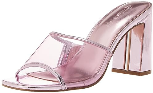 The Drop Pattie Mules À Haut Talon Bloc pour Femme, Rose Transparent, 37.5