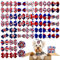 JpGdn 50Pcs/25pairs Pack Dog Hair Bows for Small Medium Dogs Cat Puppy Union Jack British Dog Bowties with Rubber Band Pet Grooming Accessories UK Flag Pattern