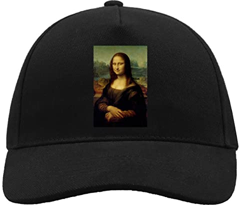 Mona Lisa Bequeme Unisex-Baseball-Truckerkappe aus gebürsteter Baumwolle mit Schnalle Schwarz