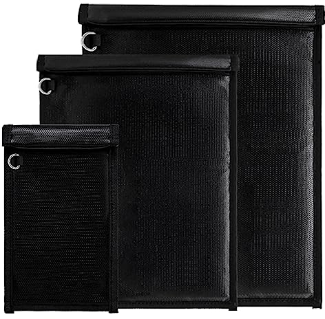 Feuerfeste dokumententasche und wasserdichte beutel keyless go schutz fächermappe tresor Faraday bag schutz schlüsseltasche für Dokumente Geld und Schlüssel mit RFID-Schutz (Three Sizes XL-L-S)