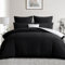 Aisbo Housse de Couette 220x240 Réversible - Parure de Lit Bicolore Adulte 2 Personnes avec Fermeture éclair, Parure Housse Coutte 240 x 220 en Microfibre avec 2 Taie Oreiller 65x65, Noir et Blanc