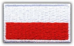 Flagge Polen 3,5 x 2,0 cm (klein-weiß) - Aufnäher - bestickt - Abzeichen / Emblem