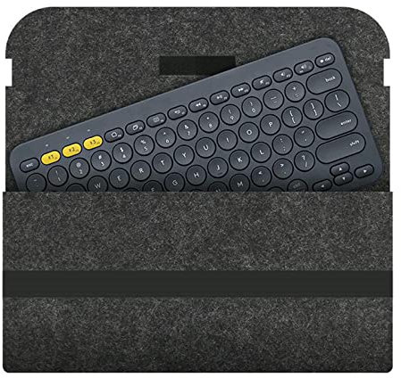 Kalttoy Tastaturhülle für K380 K480 kabellose Tastatur, Filzhülle, stoßfest, aus Wollfilz, PU-Tasche