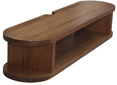 Meuble TV, boîtier décodeur en Bois Massif de Conception de Stockage Ouvert, Meuble TV Mural avec Trou pour Fil, utilisé dans la Salle de Divertissement de la Salle multimédia/Noyer / 120 cm